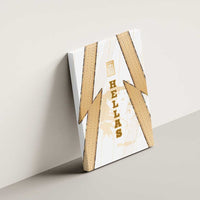 Hellas Athletic Canvas Wall Art with Ancient Greek Shield Graphic and Numbered Back