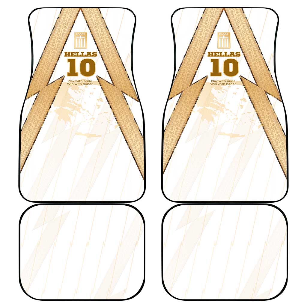 Hellas Athletic Car Mats with Ancient Greek Shield Graphic and Numbered Back