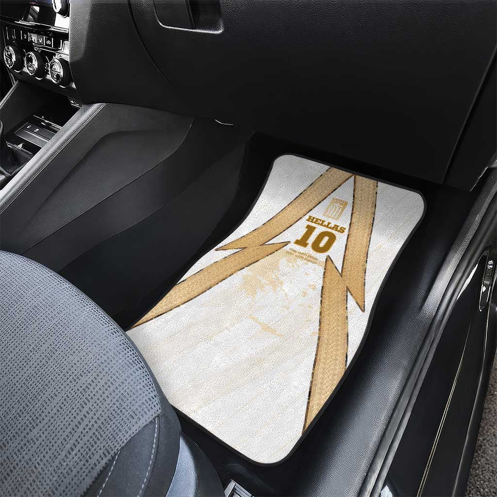 Hellas Athletic Car Mats with Ancient Greek Shield Graphic and Numbered Back