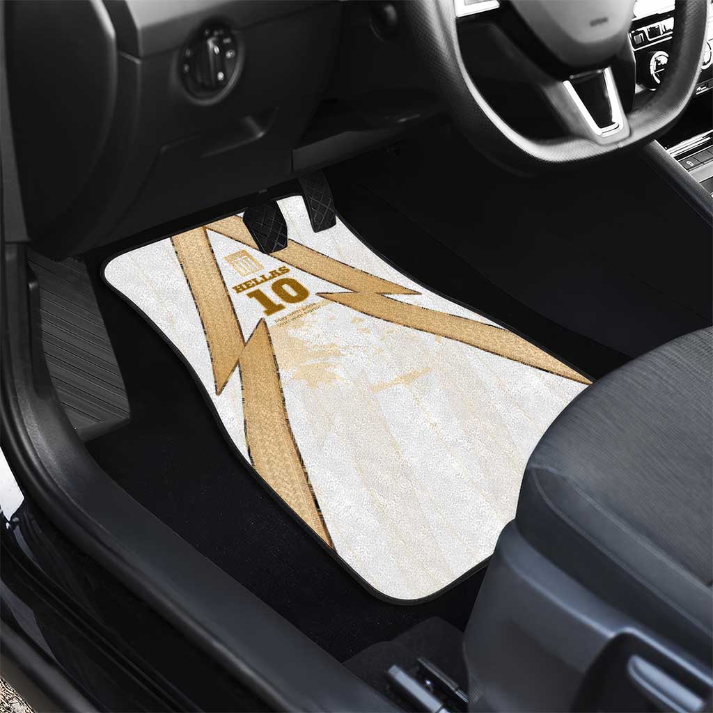 Hellas Athletic Car Mats with Ancient Greek Shield Graphic and Numbered Back