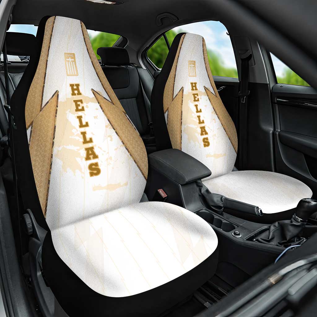 Hellas Athletic Car Seat Cover with Ancient Greek Shield Graphic and Numbered Back