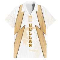 Hellas Athletic Family Matching Long Sleeve Bodycon Dress and Hawaiian Shirt with Ancient Greek Shield Graphic and Numbered Back