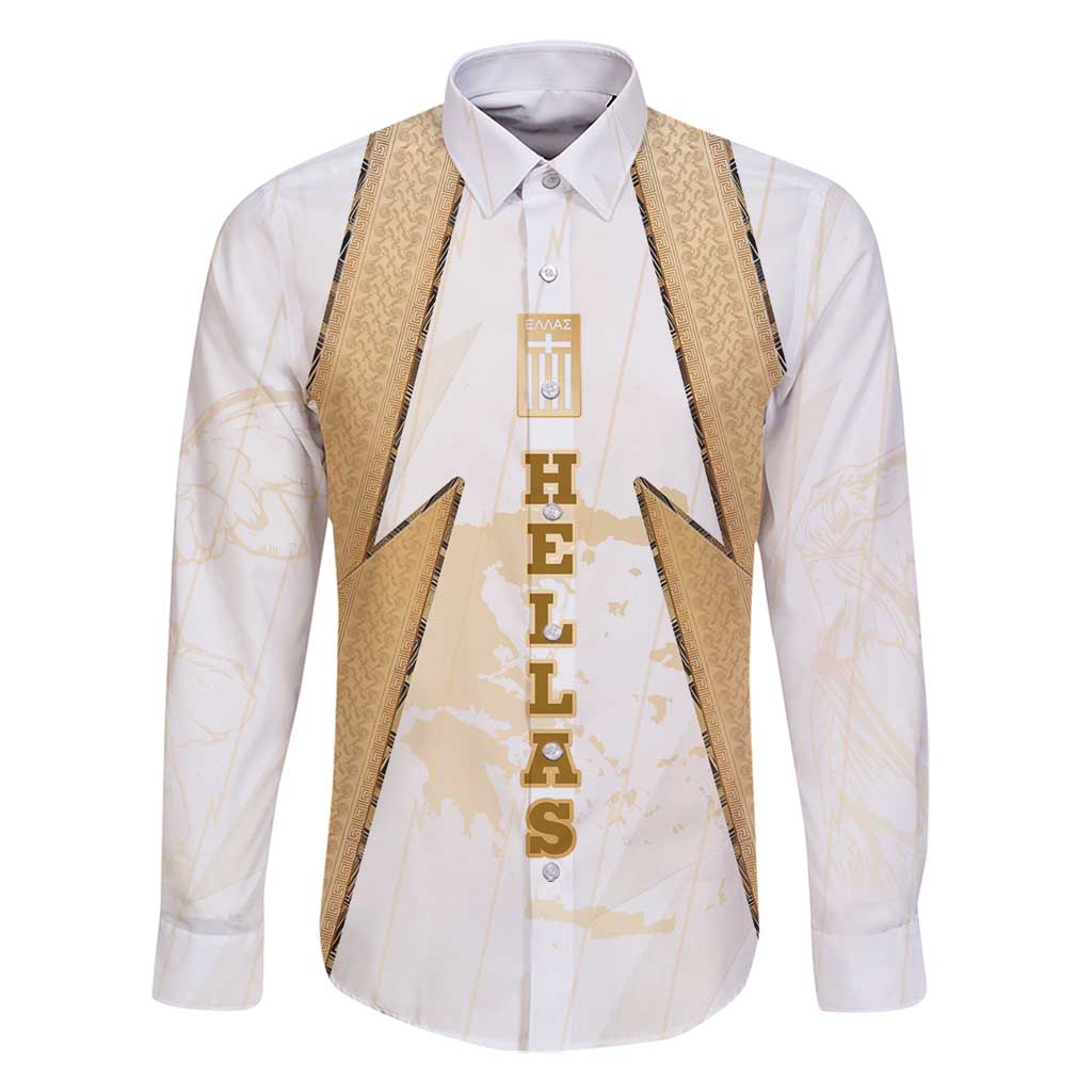 Hellas Athletic Family Matching Long Sleeve Bodycon Dress and Hawaiian Shirt with Ancient Greek Shield Graphic and Numbered Back