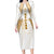 Hellas Athletic Family Matching Long Sleeve Bodycon Dress and Hawaiian Shirt with Ancient Greek Shield Graphic and Numbered Back