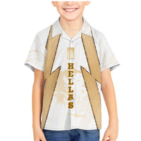 Hellas Athletic Family Matching Mermaid Dress and Hawaiian Shirt with Ancient Greek Shield Graphic and Numbered Back