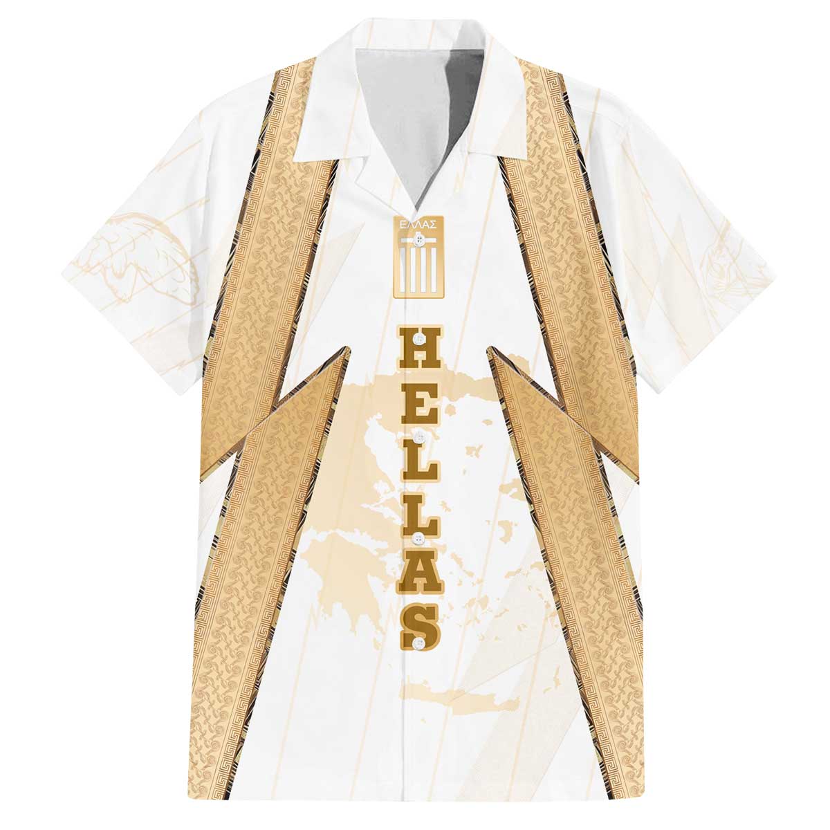Hellas Athletic Family Matching Off The Shoulder Long Sleeve Dress and Hawaiian Shirt with Ancient Greek Shield Graphic and Numbered Back