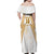 Hellas Athletic Family Matching Off Shoulder Maxi Dress and Hawaiian Shirt with Ancient Greek Shield Graphic and Numbered Back