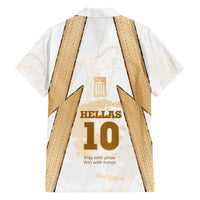 Hellas Athletic Family Matching Short Sleeve Bodycon Dress and Hawaiian Shirt with Ancient Greek Shield Graphic and Numbered Back