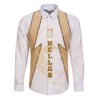Hellas Athletic Family Matching Short Sleeve Bodycon Dress and Hawaiian Shirt with Ancient Greek Shield Graphic and Numbered Back
