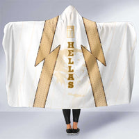 Hellas Athletic Hooded Blanket with Ancient Greek Shield Graphic and Numbered Back