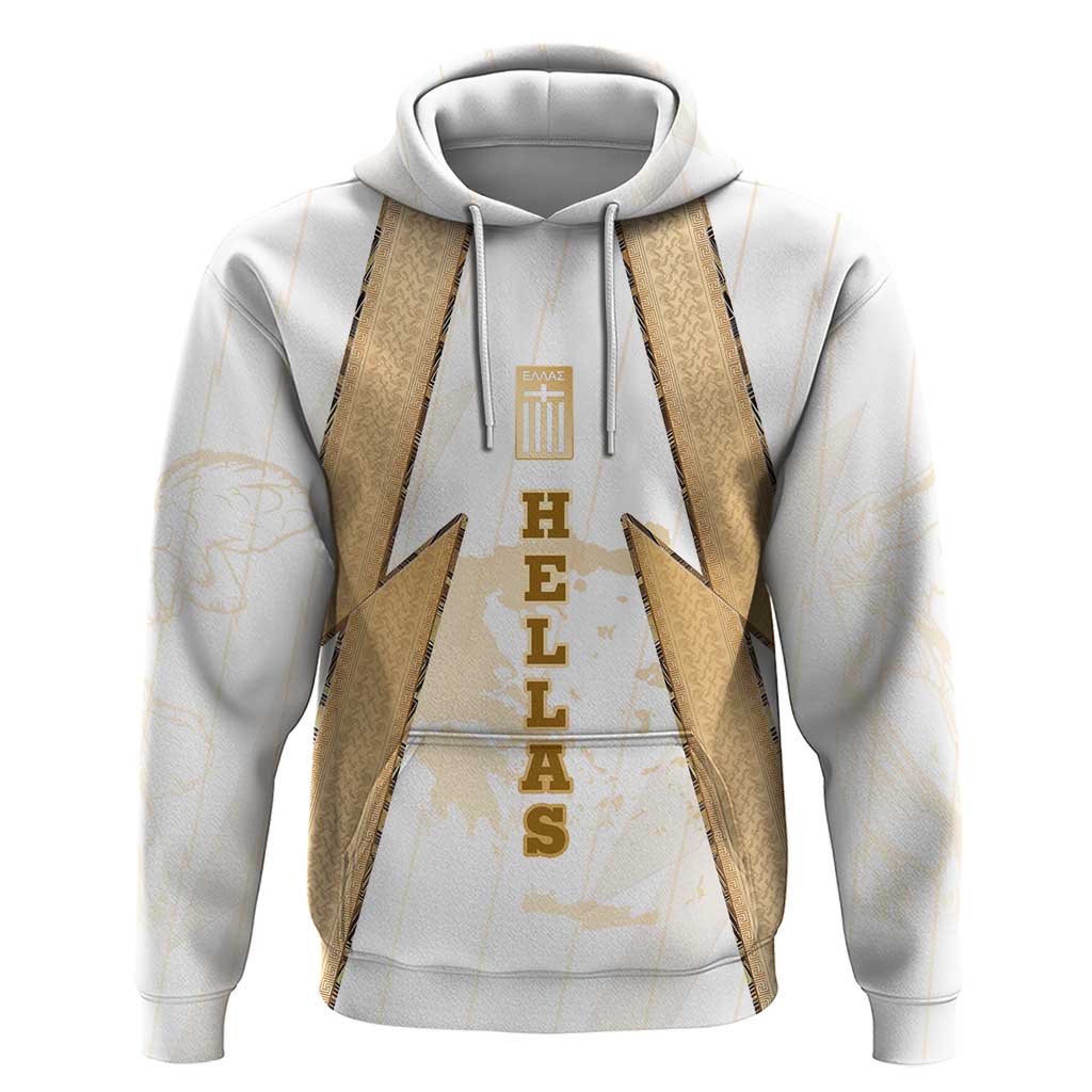 Hellas Athletic Hoodie with Ancient Greek Shield Graphic and Numbered Back