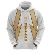 Hellas Athletic Hoodie with Ancient Greek Shield Graphic and Numbered Back