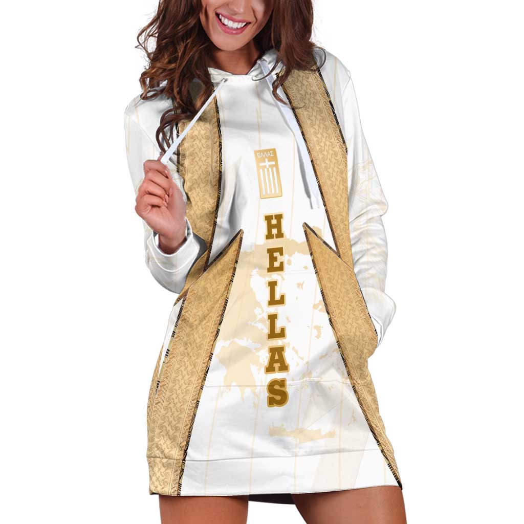 Hellas Athletic Hoodie Dress with Ancient Greek Shield Graphic and Numbered Back