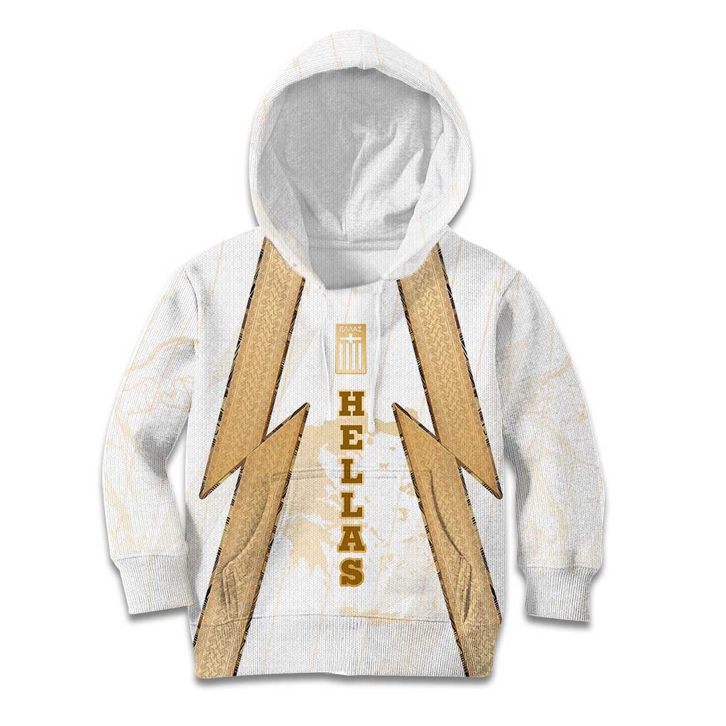 Hellas Athletic Kid Hoodie with Ancient Greek Shield Graphic and Numbered Back