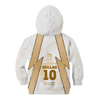 Hellas Athletic Kid Hoodie with Ancient Greek Shield Graphic and Numbered Back