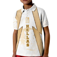Hellas Athletic Kid Polo Shirt with Ancient Greek Shield Graphic and Numbered Back