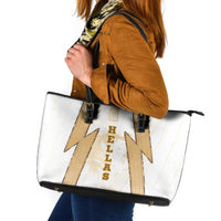 Hellas Athletic Leather Tote Bag with Ancient Greek Shield Graphic and Numbered Back