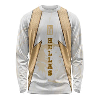 Hellas Athletic Long Sleeve Shirt with Ancient Greek Shield Graphic and Numbered Back