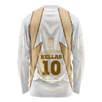 Hellas Athletic Long Sleeve Shirt with Ancient Greek Shield Graphic and Numbered Back