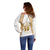 Hellas Athletic Off Shoulder Sweater with Ancient Greek Shield Graphic and Numbered Back