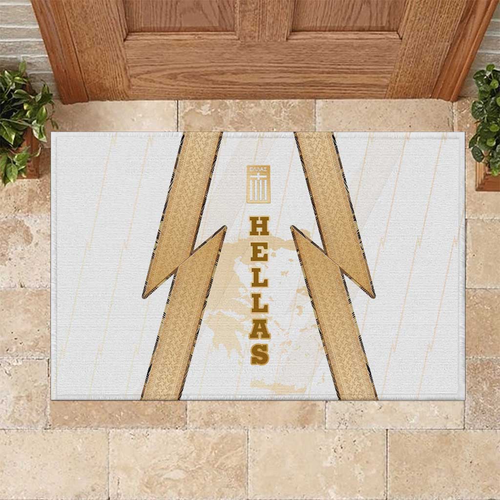 Hellas Athletic Rubber Doormat with Ancient Greek Shield Graphic and Numbered Back