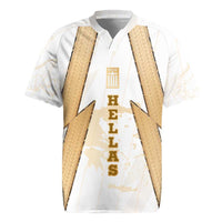 Hellas Athletic Rugby Jersey with Ancient Greek Shield Graphic and Numbered Back