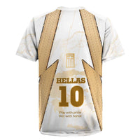 Hellas Athletic Rugby Jersey with Ancient Greek Shield Graphic and Numbered Back
