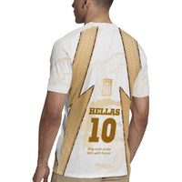 Hellas Athletic Rugby Jersey with Ancient Greek Shield Graphic and Numbered Back