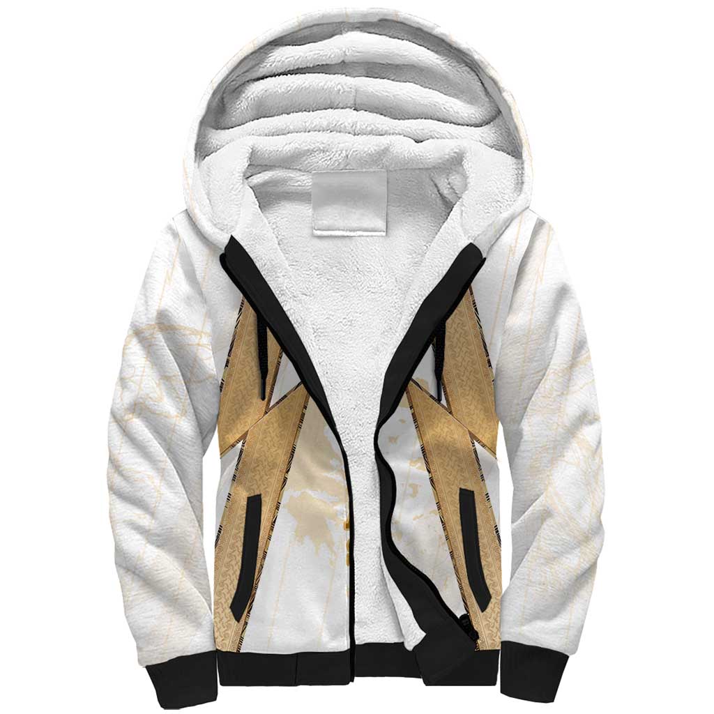 Hellas Athletic Sherpa Hoodie with Ancient Greek Shield Graphic and Numbered Back