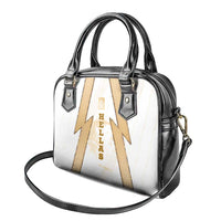 Hellas Athletic Shoulder Handbag with Ancient Greek Shield Graphic and Numbered Back