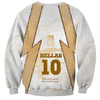 Hellas Athletic Sweatshirt with Ancient Greek Shield Graphic and Numbered Back