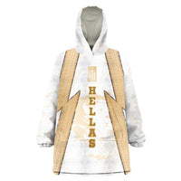 Hellas Athletic Wearable Blanket Hoodie with Ancient Greek Shield Graphic and Numbered Back