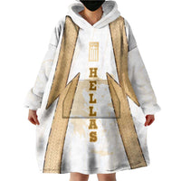Hellas Athletic Wearable Blanket Hoodie with Ancient Greek Shield Graphic and Numbered Back