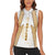 Hellas Athletic Women Sleeveless Polo Shirt with Ancient Greek Shield Graphic and Numbered Back