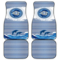 Greece Dolphin Car Mats with Greek Key Pattern and Ocean Wave Design