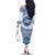 Greece Dolphin Family Matching Off The Shoulder Long Sleeve Dress and Hawaiian Shirt with Greek Key Pattern and Ocean Wave Design