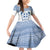 Greece Dolphin Family Matching Off Shoulder Short Dress and Hawaiian Shirt with Greek Key Pattern and Ocean Wave Design