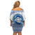 Greece Dolphin Family Matching Off Shoulder Short Dress and Hawaiian Shirt with Greek Key Pattern and Ocean Wave Design