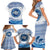 Greece Dolphin Family Matching Short Sleeve Bodycon Dress and Hawaiian Shirt with Greek Key Pattern and Ocean Wave Design