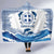 Greece Dolphin Hooded Blanket with Greek Key Pattern and Ocean Wave Design