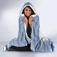 Greece Dolphin Hooded Blanket with Greek Key Pattern and Ocean Wave Design