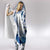 Greece Dolphin Hooded Blanket with Greek Key Pattern and Ocean Wave Design