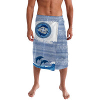 Greece Dolphin Lavalava with Greek Key Pattern and Ocean Wave Design