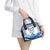 Greece Dolphin Shoulder Handbag with Greek Key Pattern and Ocean Wave Design