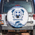 Greece Dolphin Spare Tire Cover with Greek Key Pattern and Ocean Wave Design