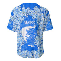 Greece Baroque Pattern Baseball Jersey with Greek Flag Crest and Country Map