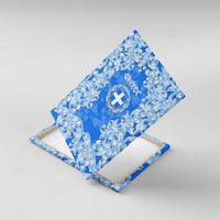 Greece Baroque Pattern Canvas Wall Art with Greek Flag Crest and Country Map