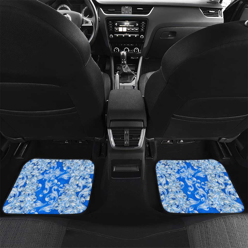 Greece Baroque Pattern Car Mats with Greek Flag Crest and Country Map