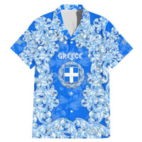 Greece Baroque Pattern Family Matching Mermaid Dress and Hawaiian Shirt with Greek Flag Crest and Country Map