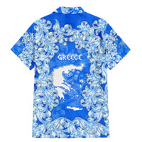 Greece Baroque Pattern Family Matching Mermaid Dress and Hawaiian Shirt with Greek Flag Crest and Country Map